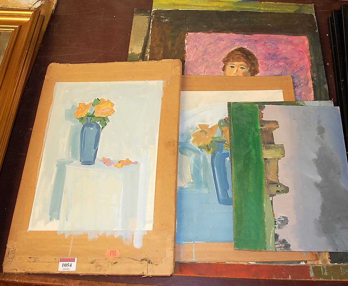 Peter Read - Flowers in a vase, watercolour, and some other original works by the artist