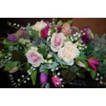 Two 'silk' flower tray bouquets