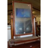 A large mid-Victorian mahogany rectangular swing toilet mirror, width 76cm