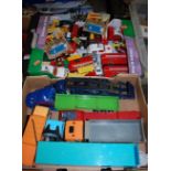 Four boxes of various diecast to include modern issue transit, various Corgi, Matchbox, and other