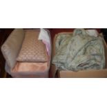 A collection of sundry curtains, pair of scatter cushions, eiderdowns, etcCondition report: Pair