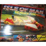 A boxed Scalextric Isle of Man set, appears lightly used, and complete