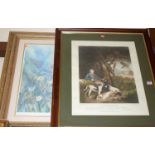 After George Morland - The weary Sportsman, colour mezzotint, 45 x 36cm; together with McDonald -