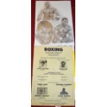 A folio together with a number of rolled posters promoting a number of boxing bouts