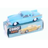 A Corgi Toys No. 211 Studebaker Golden Hawk comprising of blue and gold body with spun hubs and