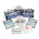 One tray containing a quantity of various racing car diecasts, mixed examples to include Brumm,