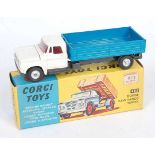 A Corgi Toys No. 483 Dodge Kew Fargo tipper, comprising white cab, blue back and graphite grey