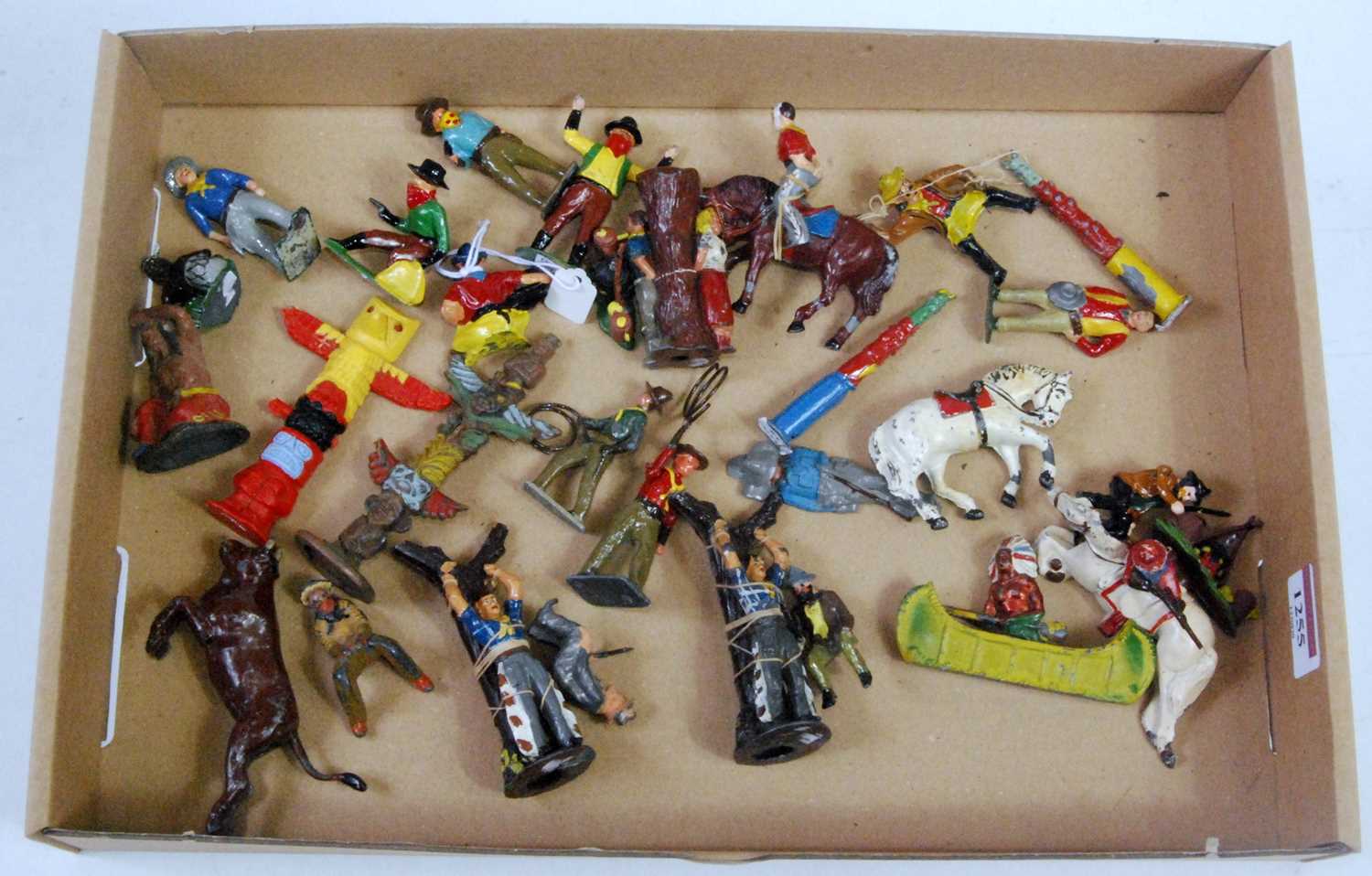 One tray containing a quantity of Britains, Crescent and Timpo mixed Wild West lead hollow cast