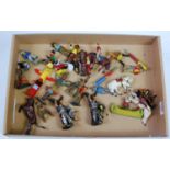 One tray containing a quantity of Britains, Crescent and Timpo mixed Wild West lead hollow cast