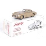 A Somerville Models No. 105 1/43 scale white metal model of a Mercedes Benz 300SL finished in gold