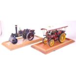 Two various plastic kit built static display models of steam engines to include a Fowler Showman's