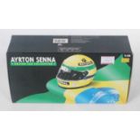 A Minichamps Model No. 891801 1/18 scale model of an Ayrton Senna Maclaren MP4/5 F1 race car 1989