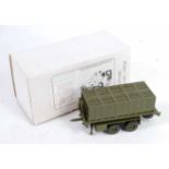 An ASAM model No. SM87 Foden King Demountable drop trailer finished in military green and split into