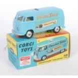 A Corgi Toys No. 441 Volkswagen Toblerone delivery van comprising of light blue body with yellow