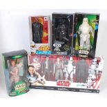 Five various boxed Star Wars Hasbro release and Kenner, large scale action figures to include a Star