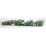 13 various resin plastic and white metal kit built single decker and double decker coaches, also