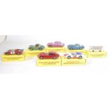 Seven various reproduction boxes, repainted and playworn Corgi Toy diecasts, some examples appear