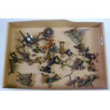 One tray containing a quantity of mixed lead hollow cast and composition military figures and