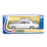 A Corgi Toys No. 280 Rolls Royce Silver Shadow comprising of silver body with brown interior, housed