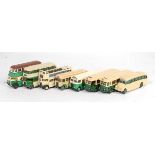 Eight various white metal, resin, and diecast kit built manufactured public transport models to