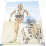 An original 1977 Star Wars Swedish Scandecor poster, featuring R2-D2 and C3PO, 20th Century Fox,