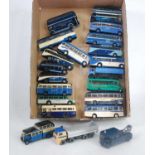 21 various 1/76 scale kit built and as issued public transport and commercial vehicles, some