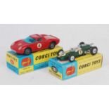 A Corgi Toys boxed racing car diecast group to include No.314 Ferrari Berlinetta 250 Le Mans