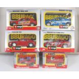 Six various boxed Bburago 1/25 and 1/43 scale racing and saloon diecasts to include a Porsche 924