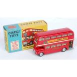 A Corgi Toys No. 468 London Transport Routemaster bus comprising red body with Corgi Classics and