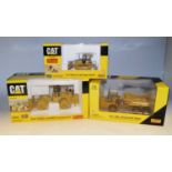 A Norscot 1/50 scale Caterpillar construction diecast group, three boxed examples to include 55500