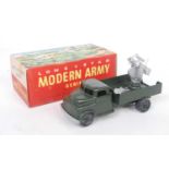 A Lonestar Modern Army Series boxed model of a rocket launching lorry comprising green body with