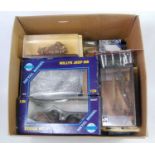 14 various mixed scale boxed military diecasts to include Gonio, Atlas Editions, Solido and