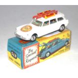 A Corgi Toys No. 475 Citroen Safari Olympic Winter Sports Car comprising of white body with brown