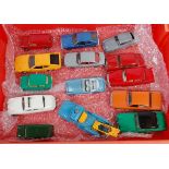A tray containing 14 various restored and repainted vintage diecasts to include Spot-On, Polistil,