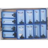 Hornby Dublo electric semaphore signals: 4x single home, 4x single distant, and two each home and