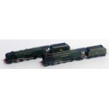 Two Hornby Dublo 'Duchess of Montrose' locos and tenders, BR lined green, matt, some chips and