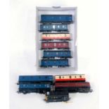 Shoebox containing Bachmann 0-6-0 diesel shunter LMS black 'Spectre' rods require refixing; with