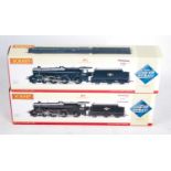 Two Hornby items: R2686A and R2686B both class 5 locos and tender 'The End of Steam' limited edition