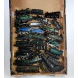 Large tray containing 17 tank and tender locos GW and Southern Outlines, mixed liveries, including