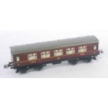 1937-41 Hornby no. 2 corridor coach LMS 1st/3rd, some marks to window silvering especially one