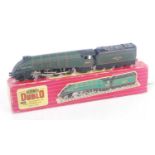 2211 Hornby Dublo 2-rail loco and tender 'Golden Fleece' BR lined green, noticeable chips to