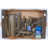 Hornby Dublo 3-rail unboxed track: approx quantities 30 straights, 25 halves, 12 quarters, 9