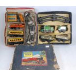 Two 0 gauge sets: M1 goods set, green loco with 3435 tender with one each GW and NE open wagons,