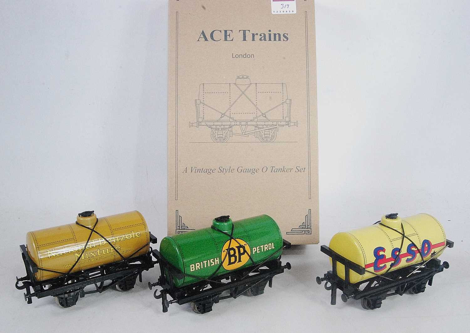 ACE Trains 3 tank wagons:- Esso yellow, National Benzole ochre and BP British Petrol green (M-BM)