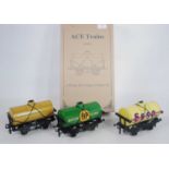 ACE Trains 3 tank wagons:- Esso yellow, National Benzole ochre and BP British Petrol green (M-BM)