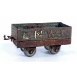 1920-23 Hornby open wagon LNWR early wagon base nut and bolt construction, grey body, clipon LNWR,