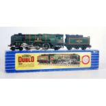 3235 Hornby Dublo 'Dorchester' loco and tender, various areas of lining chipped, will benefit from
