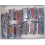 14 Hornby Dublo post-war LMS tinplate wagons: 2x cattle, 6x goods,2x open, 2x high sided, 2x goods