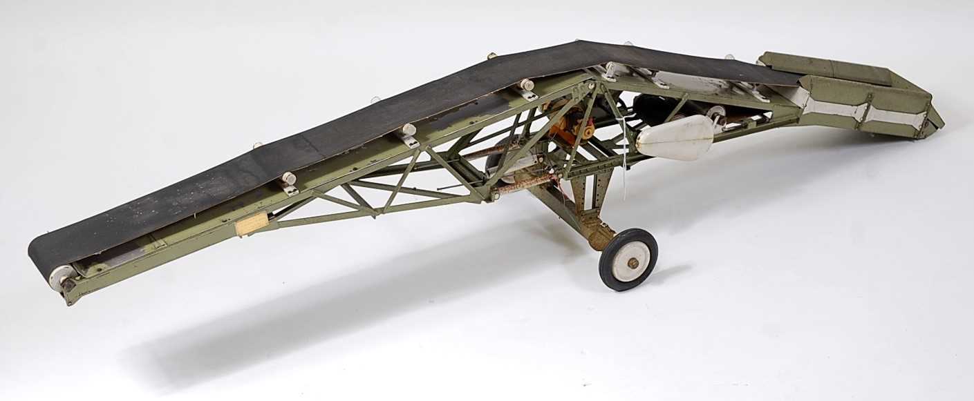 A Mitchell Ropeways Ltd of Peterborough working display model of a conveyor, hand built from metal