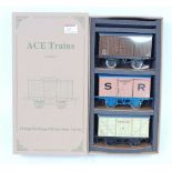 ACE Trains Set 13 of three vans:- SR Pink Refrigerator, LMS Goods and SR Meat (M-BM)